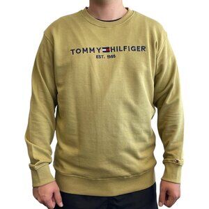 NWT Tommy Hilfiger Embroidered Tommy Logo Sweatshirt Olive Size M